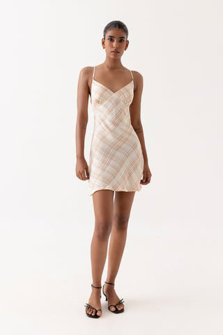 Barrie Dress - Almond Checks