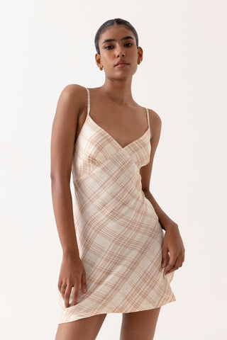 Barrie Dress - Almond Checks