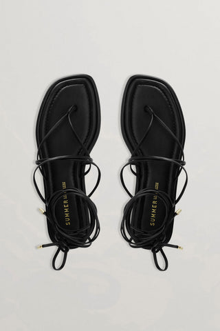 Belle Flat Sandal - Black